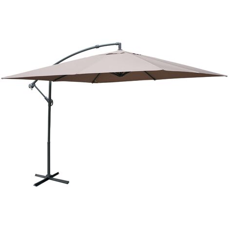 Parasol déporté carré 3x3m - Hardelot 3x3m - Taupe - Manivelle anti-retour | Toile déperlante | Facile à utiliser