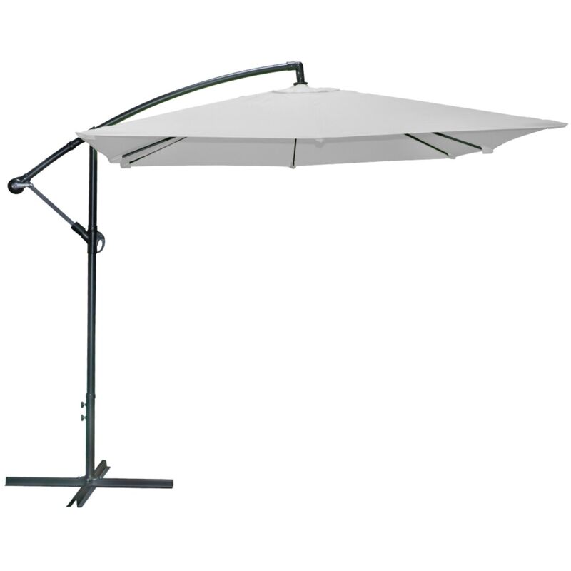 Meublorama - Parasol déporté carré gris clair 250x250 cm