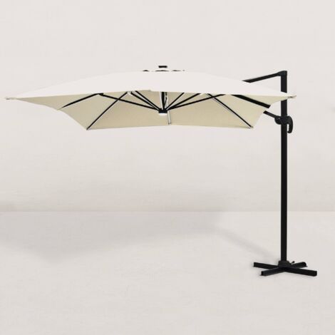 Parasol déporté carré Juan LED 300x400 cm