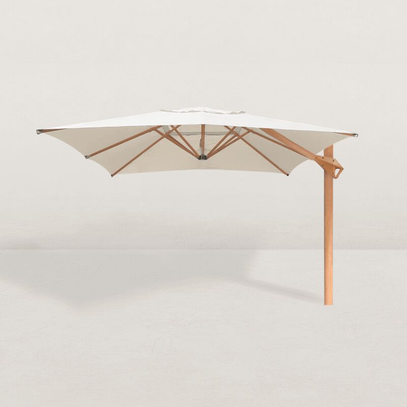 Parasol déporté carré Julio tissu ivoire 300x300 cm