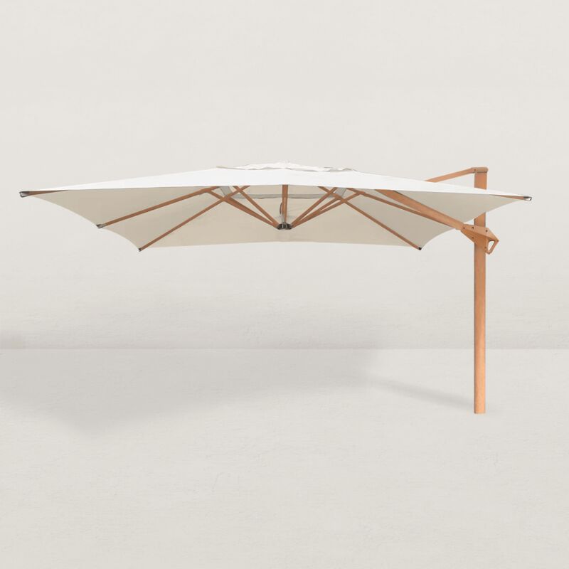 Parasol déporté carré Julio tissu ivoire 300x400 cm