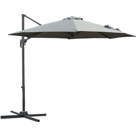 Parasol déporté et orientable SPHYNX de couleur grise