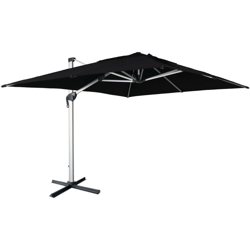 Parasol déporté haut de gamme rectangulaire 3x4m – pyla Noir – Toile Sunbrella ® fabriquée en France. par Dickson. structure en aluminium anodisé.