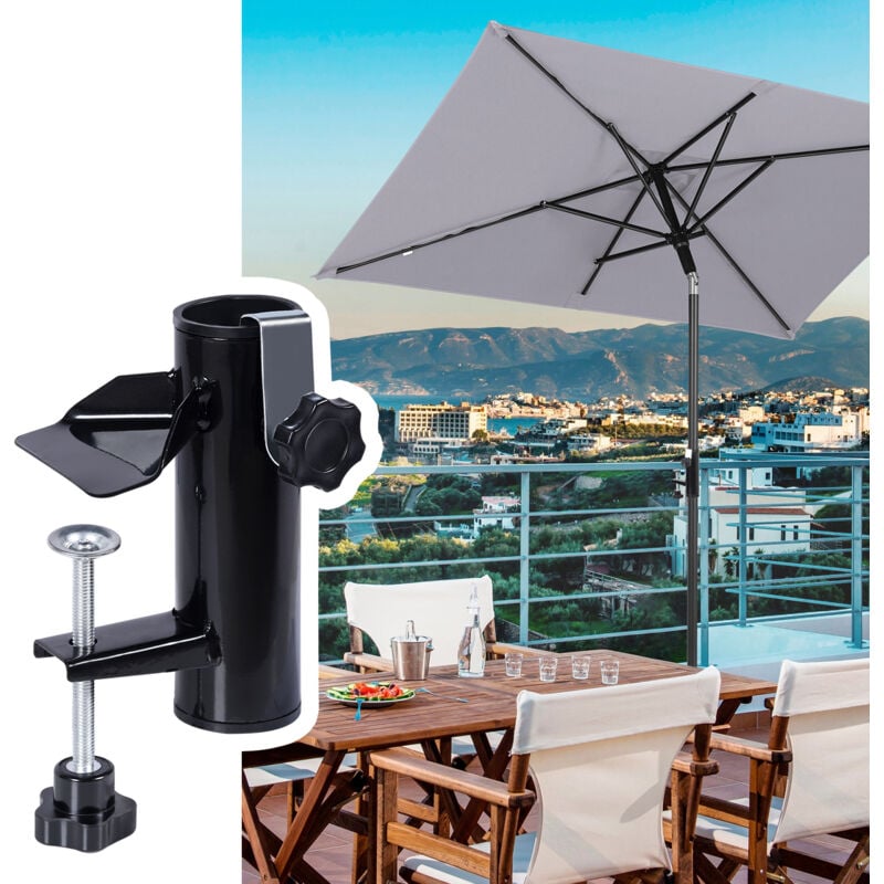 Sekey - Parasol deporte inclinable avec support de parasol resistant au vent fort rectangulaire de plage balcon