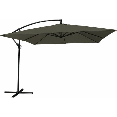 Parasol déporté MOLOKAI carré 2,7x2,7m gris
