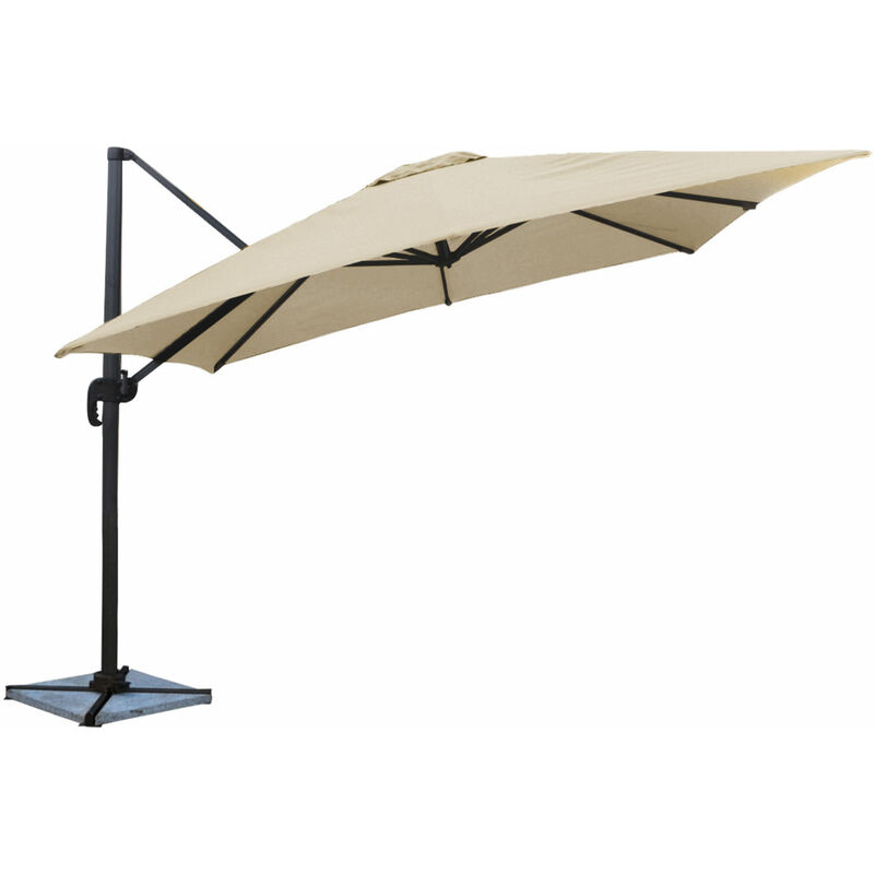 Happy Garden - Parasol déporté MOLOKAI carré 3x3m beige