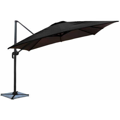 Parasol déporté MOLOKAI carré 3x3m noir