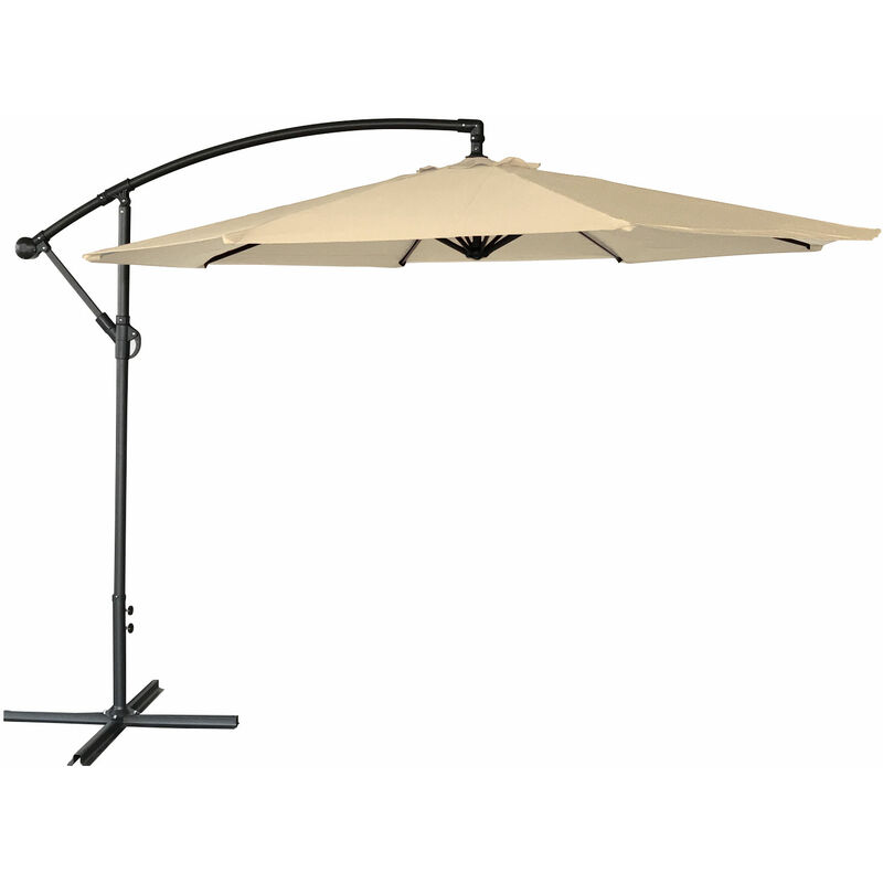 Happy Garden - Parasol déporté OAHU rond 3,50m de diamètre beige