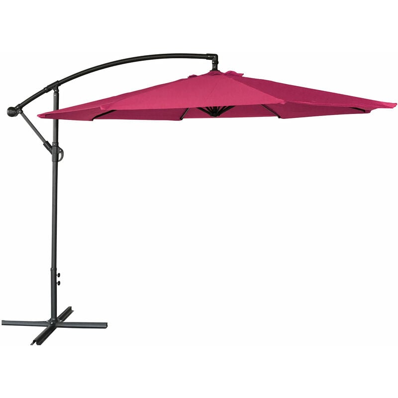 HAPPY GARDEN - Parasol déporté OAHU rond 3m de diamètre fuchsia