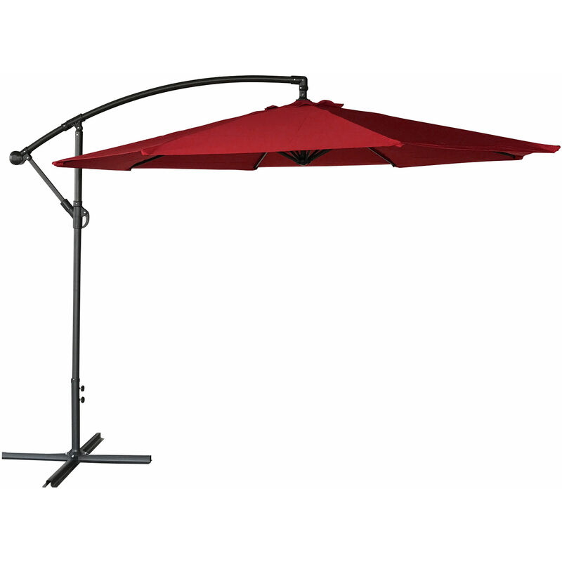 HAPPY GARDEN - Parasol déporté OAHU rond 3m de diamètre rouge