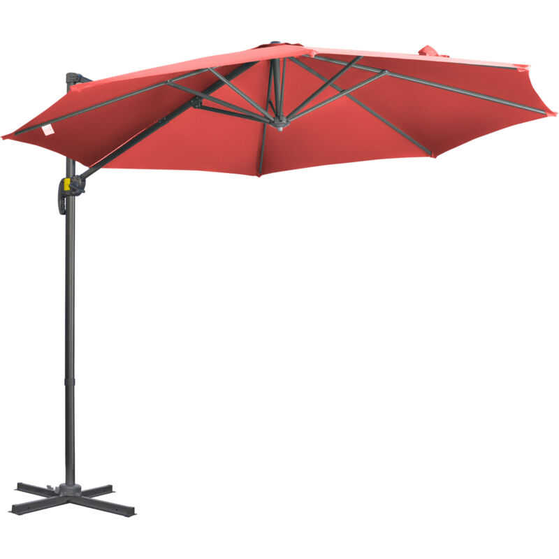 Parasol déporté octogonal xxl lucia rouge