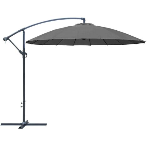 Proloisirs – Parasol déporté Pagode 300 cm – Aluminium léger – Toile polyester 180 gr/m² – Rotation 360° et inclinaison – 18 baleines en fibre de verre