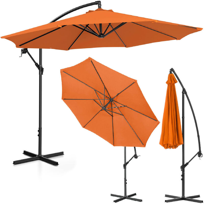 Parasol de jardin à perche, rond, inclinable, diamètre. 300 cm orange
