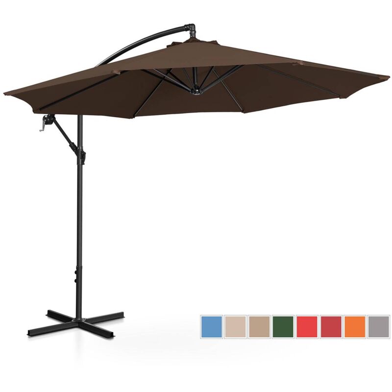 Parasol de jardin à perche, rond, inclinable, diamètre. 300 cm marron