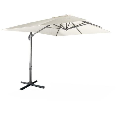 SWEEEK Parasol déporté rectangulaire 3x4m - Wimereux - gris- Parasol excentré inclinable dans 5 positions. rotatif à 360°.