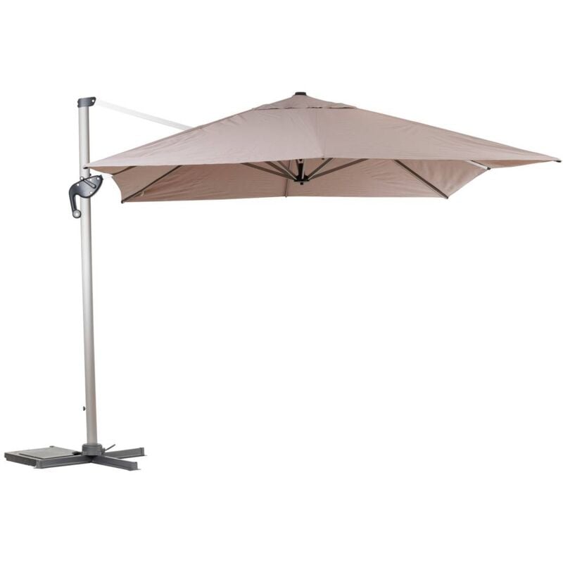 Hesperide - Parasol déporté rectangulaire Équador Taupe 4 x 3m en aluminium et polyester - Hespéride