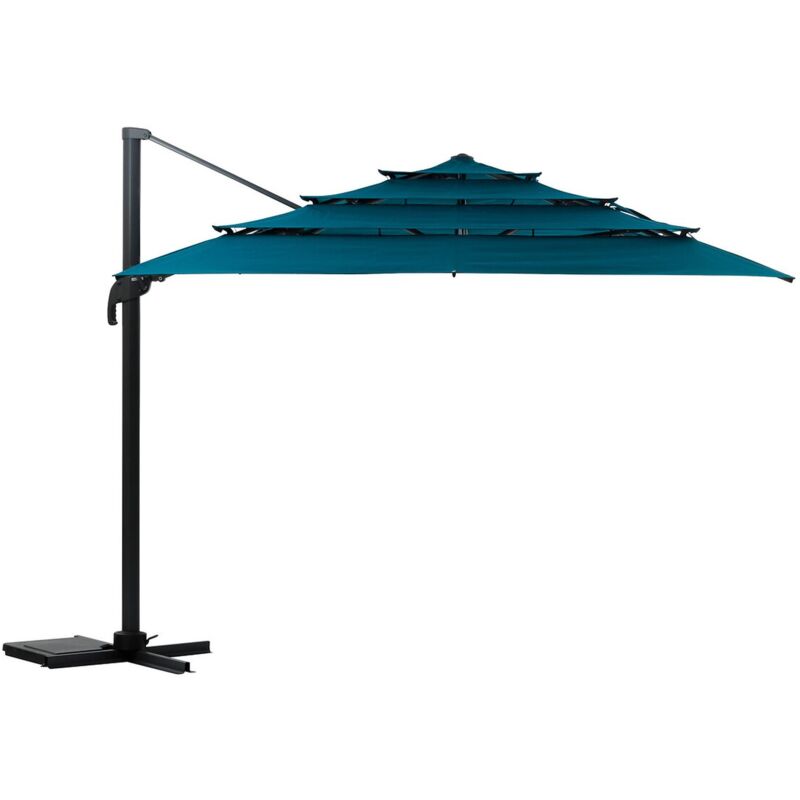 Parasol déporté rectangulaire multi-toile melhia