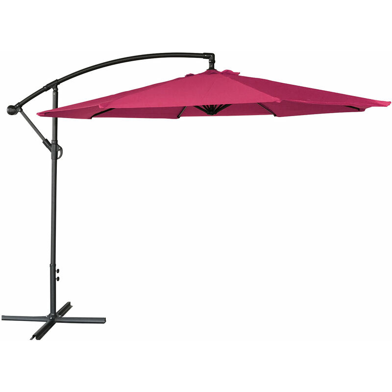 Happy Garden - Parasol déporté OAHU rond 3,50m de diamètre fuchsia