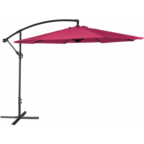 Parasol déporté OAHU rond 3,50m de diamètre fuchsia - Rose
