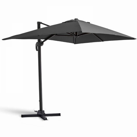 Parasol déporté rotatif 2x3m en aluminium gris anthracite