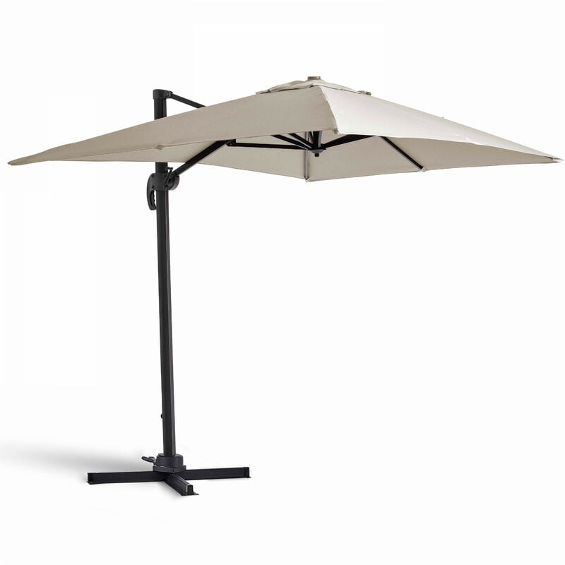 Parasol déporté en aluminium écru