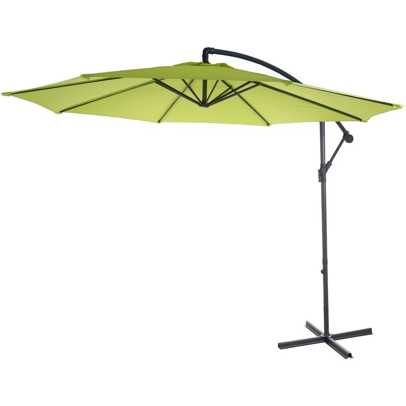 Parasol déporté semi-pro Acerra, protection contre le soleil, 3m inclinable vert limon sans support - green