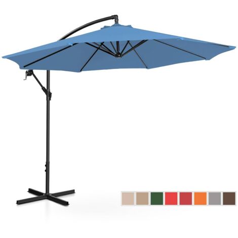 Parasol déporté - Uniprodo - Bleu - Dimensions du parasol : Ø 300 cm - Rond