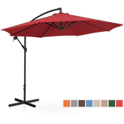 Parasol déporté - Uniprodo - Bordeaux - Dimensions du parasol : Ø 300 cm - Rond