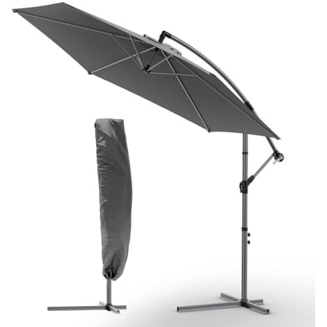 Parasol déporté VOUNOT - 3M - Gris foncé - Avec housse de protection