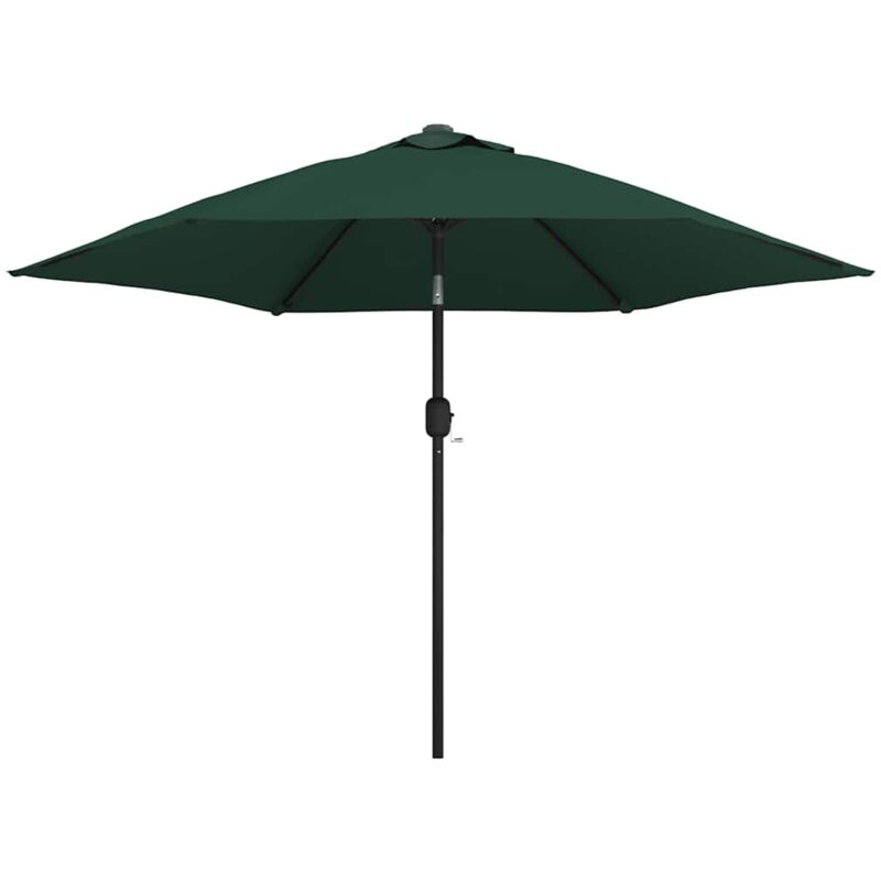Parasol de jardin en porte-à-faux avec led 3 m vert Vidaxl