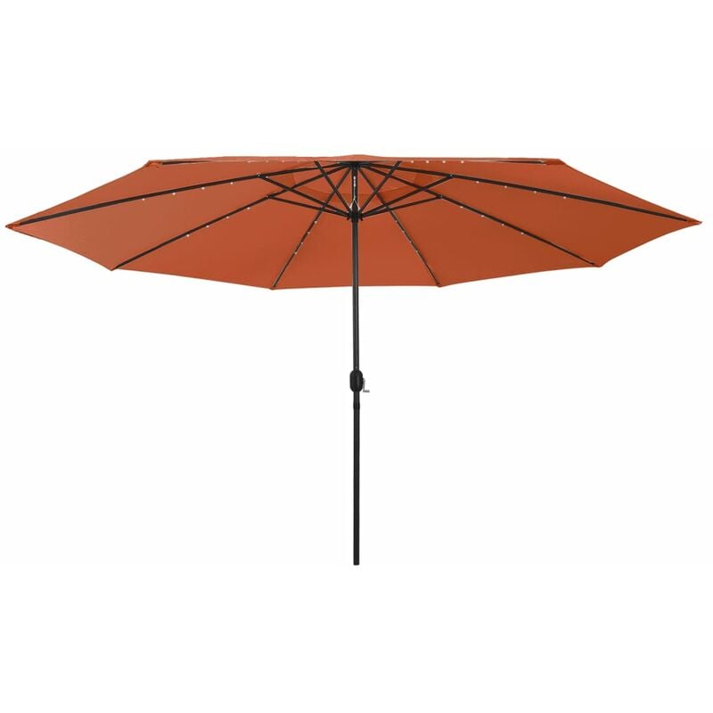 Parasol d'extérieur avec led et mât en métal 400 cm orange