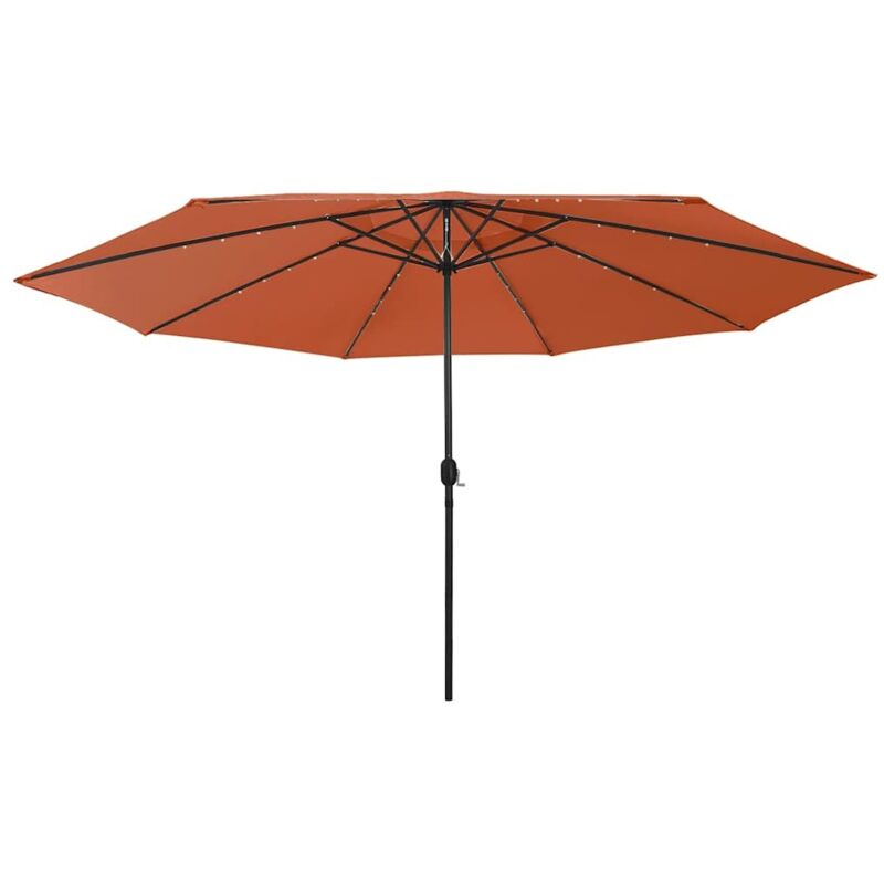 Parasol d'extérieur avec led et mât en métal 400 cm Terre cuite
