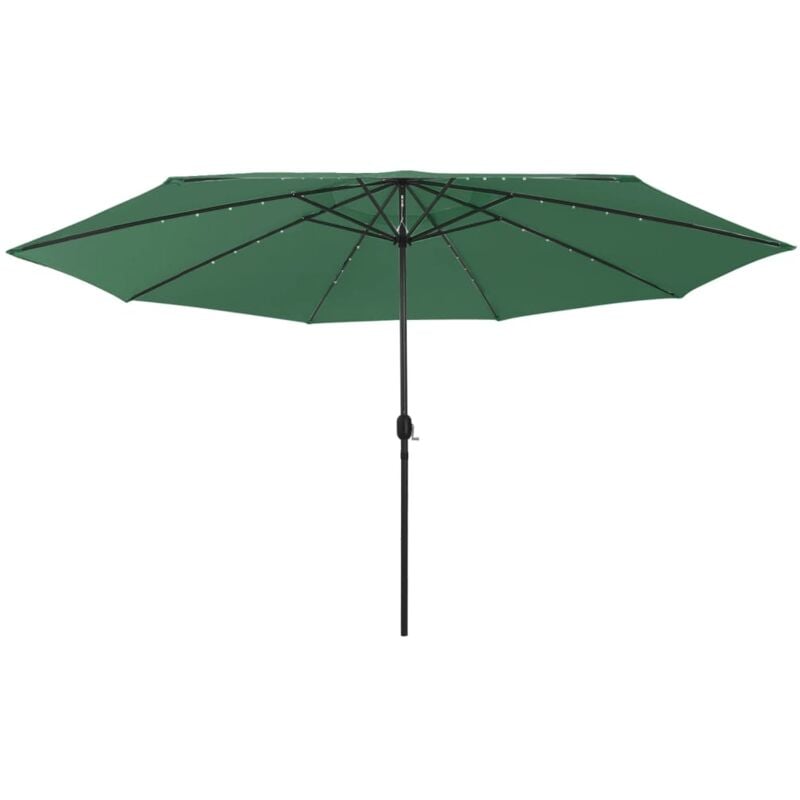Parasol de jardin avec lumières led et mât en métal 400 cm vert Vidaxl
