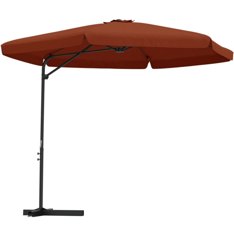 Parasol d'Extérieur avec Mât en Acier Terre Cuite 300 cm