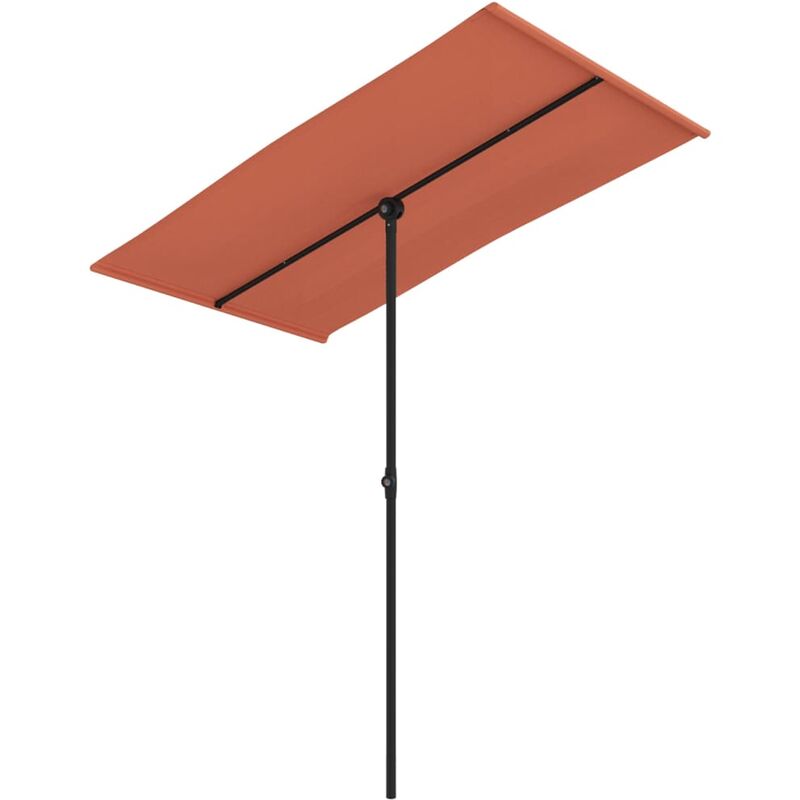 Helloshop26 - Parasol d'extérieur avec mât en aluminium 180 x 130 cm orange