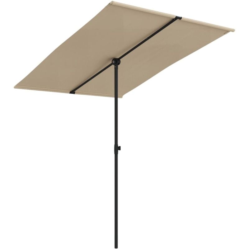 Helloshop26 - Parasol d'extérieur avec mât en aluminium 2 x 1,5 m taupe