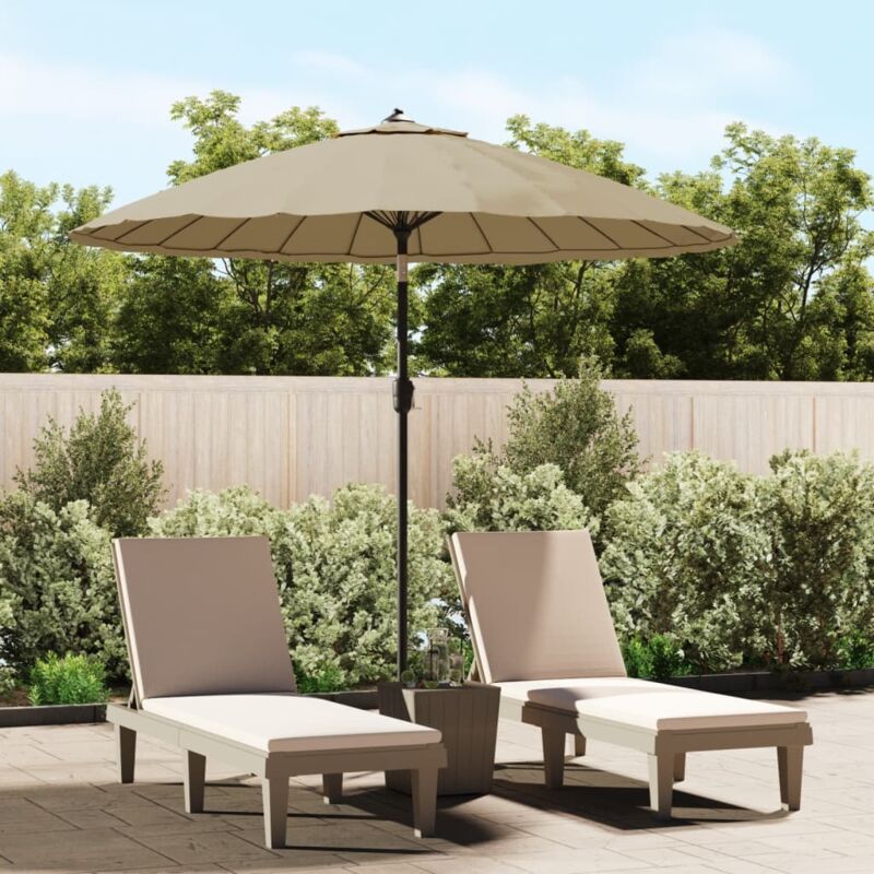 Parasol d'extérieur avec mât en aluminium 270 cm Taupe