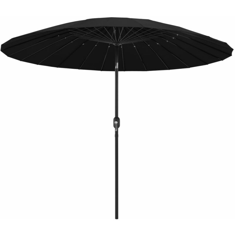 Parasol d'exterieur avec mat en aluminium 270 cm Noir
