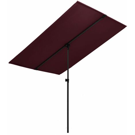 Parasol d'extérieur avec mât en aluminium 2x1,5m Rouge bordeaux