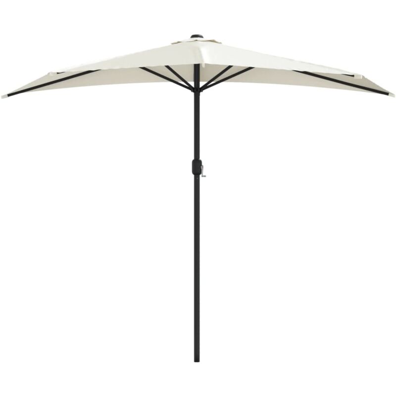 Parasol de balcon avec mât en aluminium Sable 270x144 cm Demi