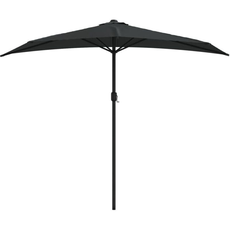 Parasol de balcon avec mât en aluminium Noir 270x144x222cm Demi Vidaxl