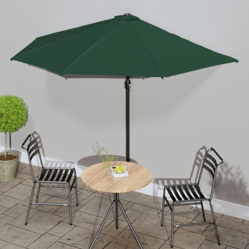Parasol de balcon avec mât en aluminium Vert 300x155 cm Demi Vidaxl