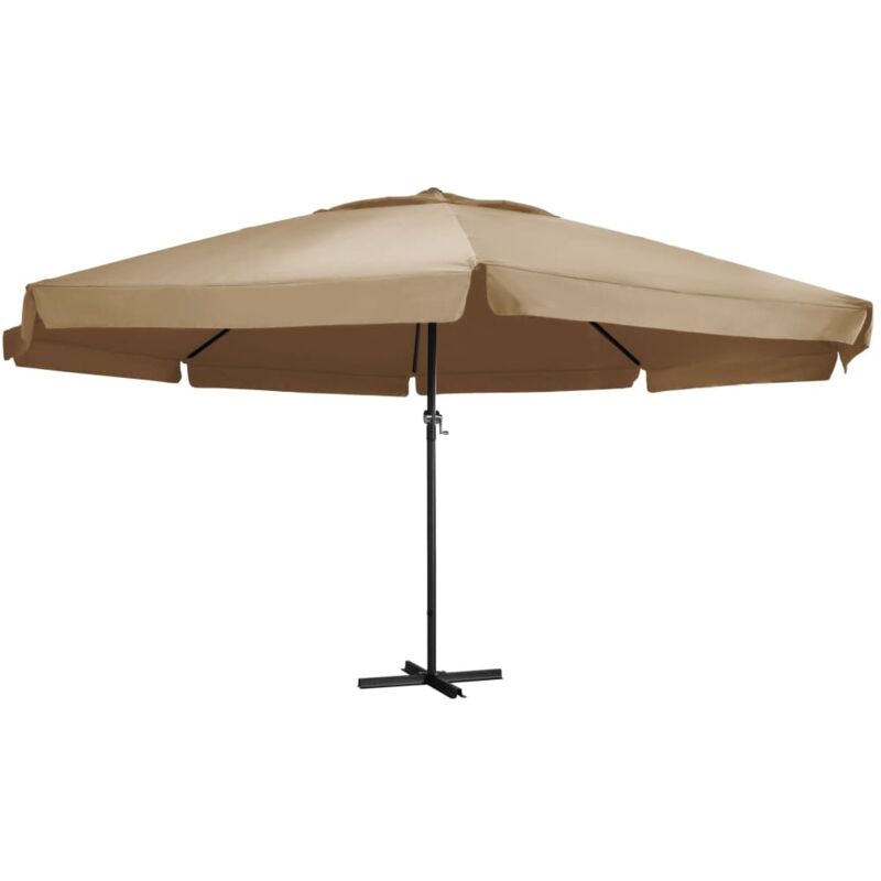 Vidaxl - Parasol d'extérieur avec mât en aluminium 600 cm Taupe