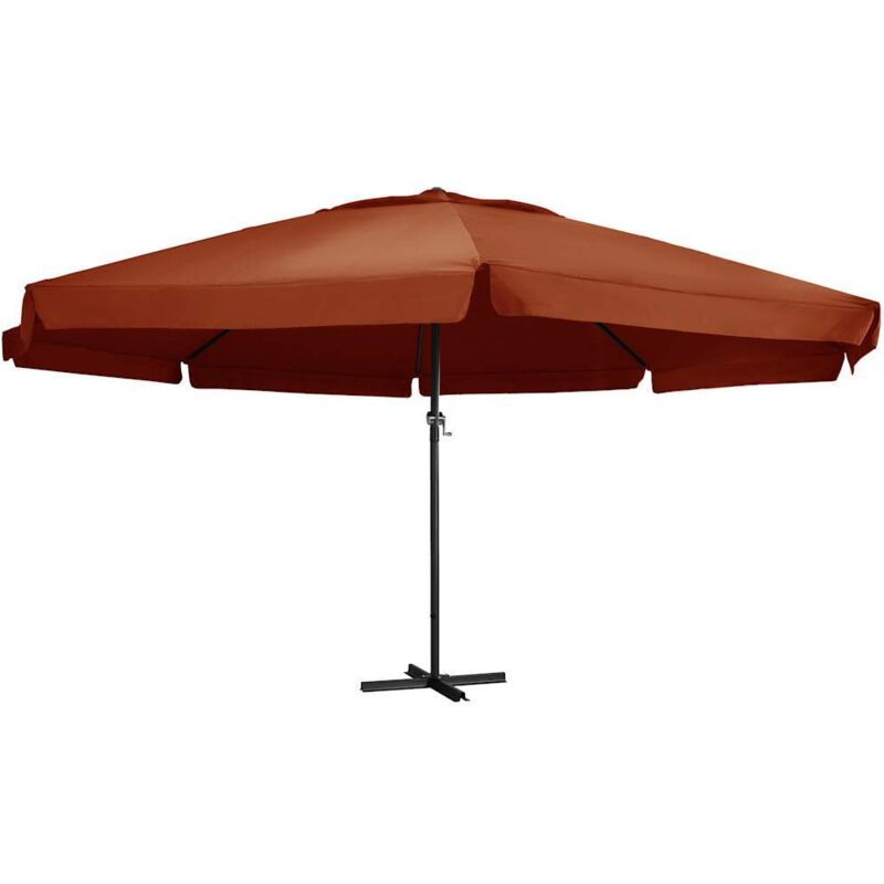 Parasol de jardin avec mât en aluminium 600 cm terre cuite - Vidaxl