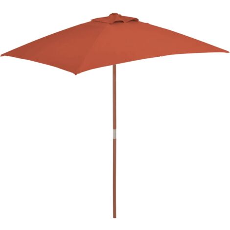 Parasol d'extérieur avec Mât en Bois 150x200 cm Plusieurs couleurs vidaXL