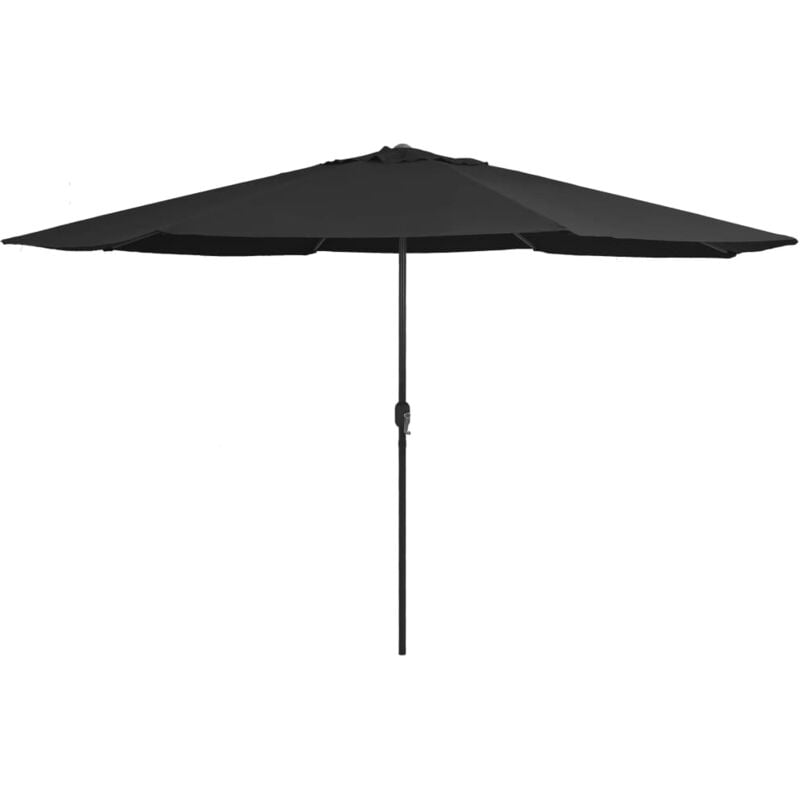 Parasol d'extérieur avec mât en métal 400 cm noir