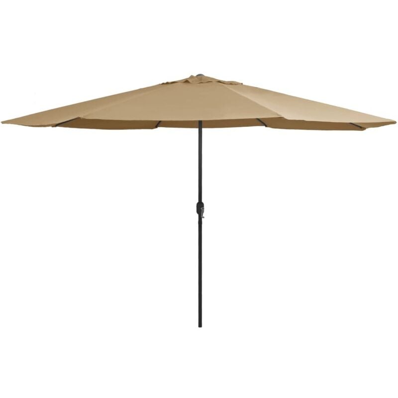 Parasol d'extérieur avec mât en métal 400 cm Taupe