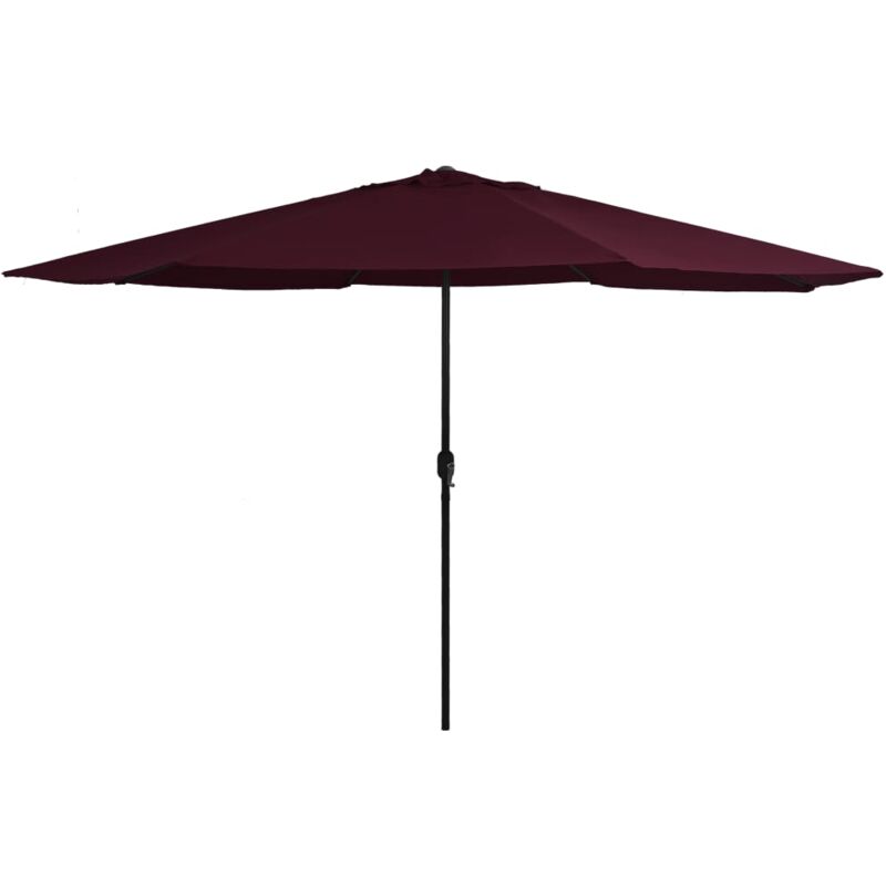 Parasol de jardin avec mât en métal 390 cm rouge bordeaux - Vidaxl