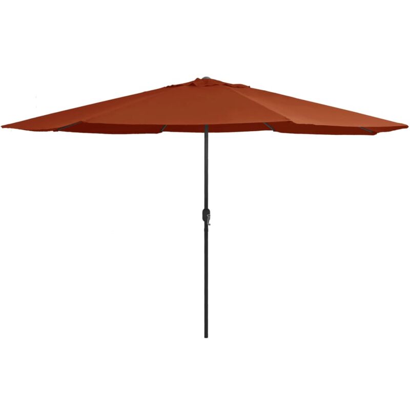 Parasol d'extérieur avec mât en métal 390 cm terre cuite