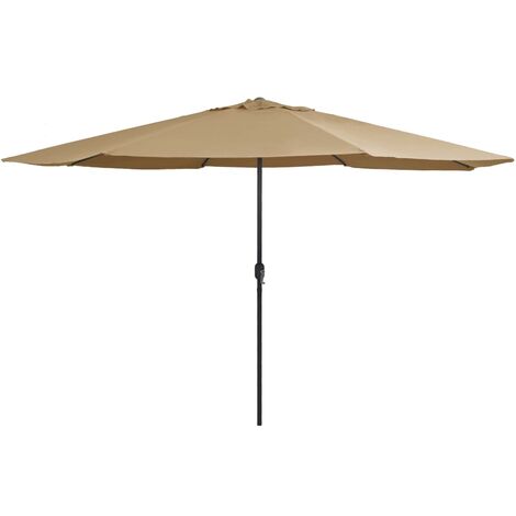 Parasol d'extérieur avec mât en métal 400cm Taupe